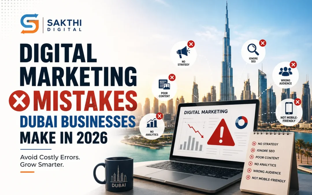 Digital Marketing Mistakes Dubai featured image by SakthiDigital.